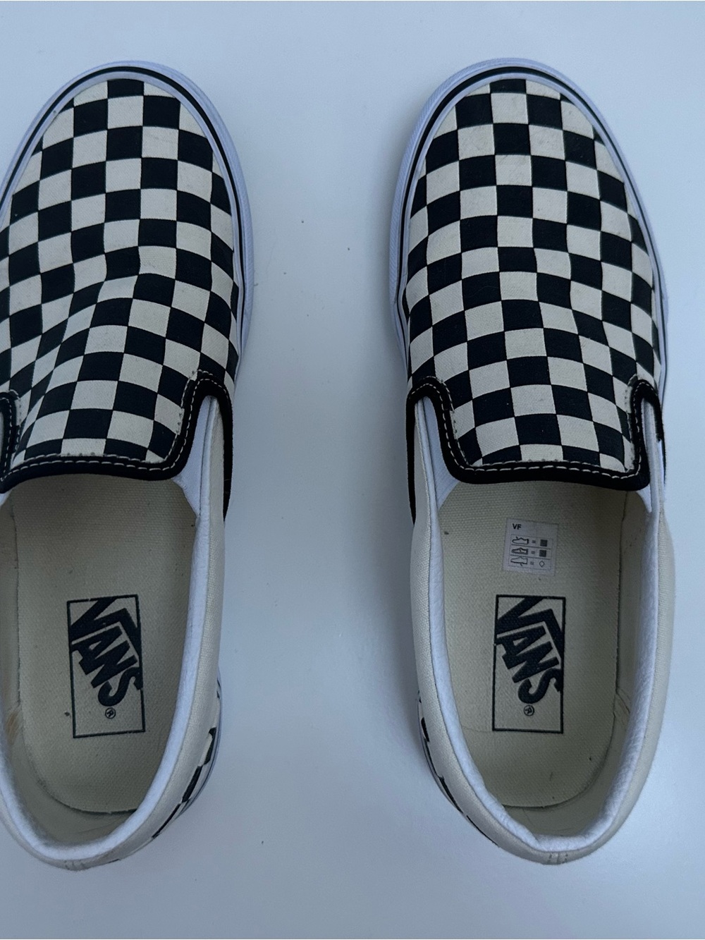 Vans Women’s Checkerboard Slip-On Sneakers - Black & White